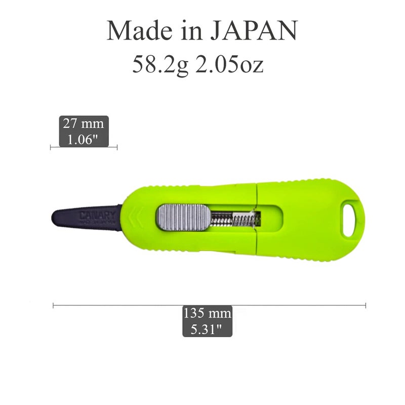 CANARY Box Cutter Auto Retractable Blade, Safety Box Opener Tool [Non-Stick Fluorine Coating Blade], Made in JAPAN, Green (DC-20F-1) - Image 2